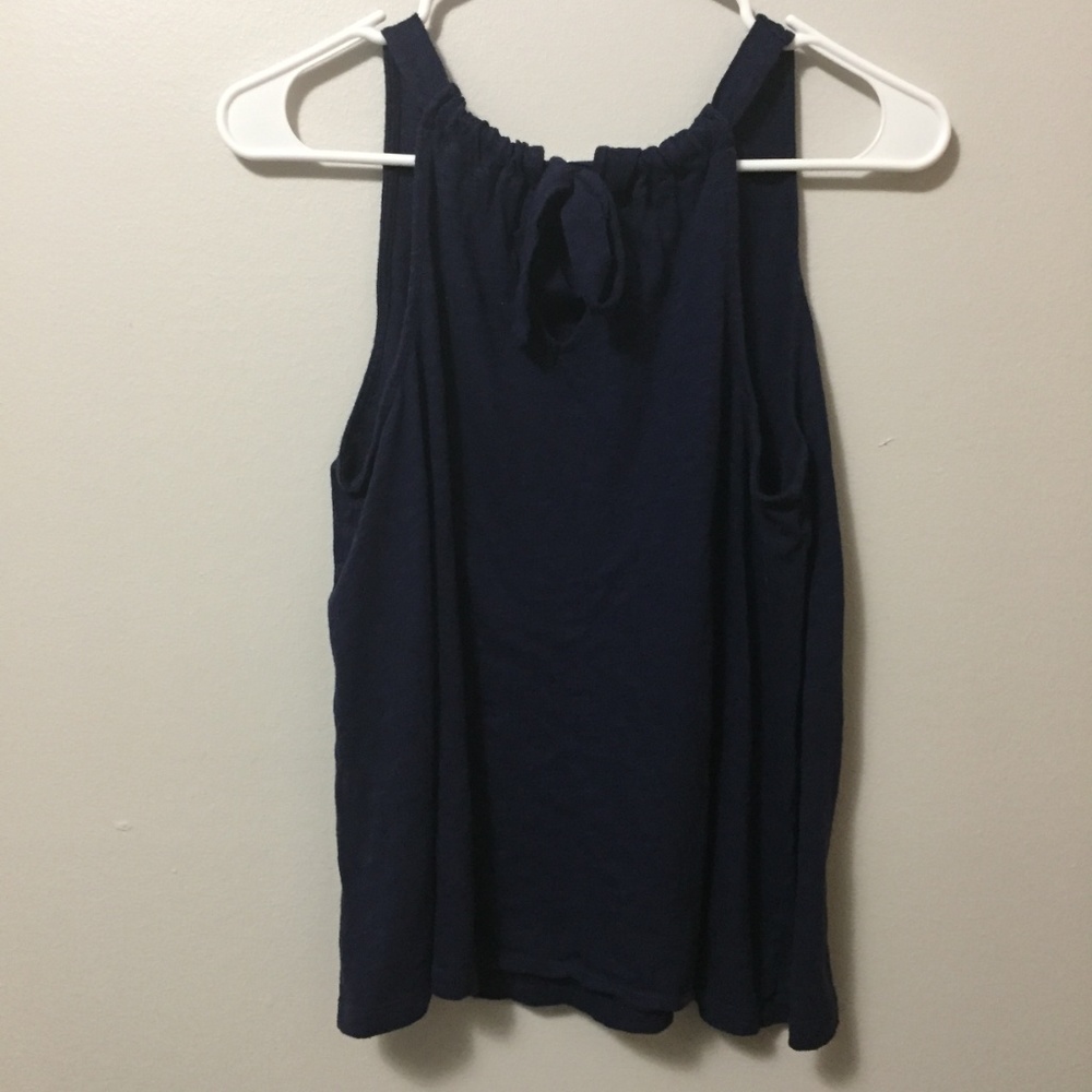 Medium Blue Tie Back Tank Top - Picture 4 of 6